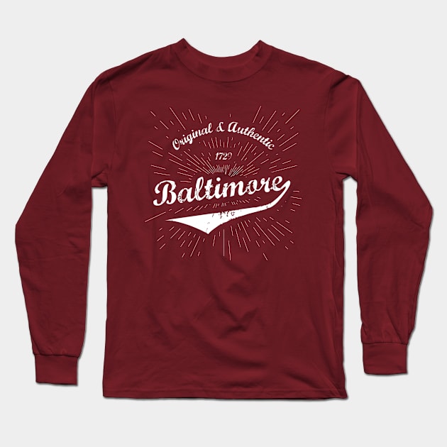 Original Baltimore, MD Shirt Long Sleeve T-Shirt by Teevolution